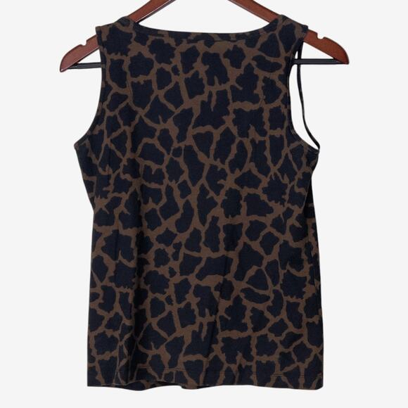 Chico’s Women’s Tank Top Safari Chic Animal Print Mobwife Scoop Neck Size M - Picture 2 of 4